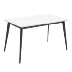 VIDAL Τραπέζι Βάση Μέταλλο Βαφή Μαύρο, Επιφάνεια HPL Άσπρο 80x120x73cm - Image 2