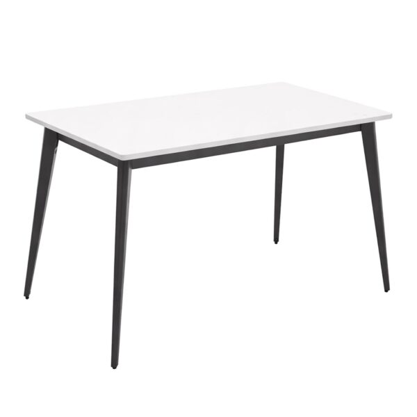 VIDAL Τραπέζι Βάση Μέταλλο Βαφή Μαύρο, Επιφάνεια HPL Άσπρο 80x120x73cm - Image 2