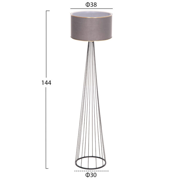 ΦΩΤΙΣΤΙΚΟ ΔΑΠΕΔΟΥ HUE HM7581.11 ΜΕΤΑΛΛΙΚΟ ΓΚΡΙ Φ38x144Υεκ. - Image 2