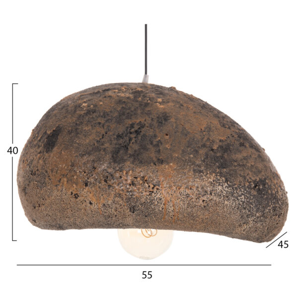 ΦΩΤΙΣΤΙΚΟ ΟΡΟΦΗΣ ΜΕ ΟΨΗ ΠΕΤΡΑΣ STONER (M) HM4418.03 ΓΚΡΙ/ΚΑΦΕ--55x45x40Υεκ. - Image 2