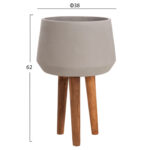 ΓΛΑΣΤΡΑ ΕΣΩΤ.ΧΩΡΟΥ QUAN HM4680.03L FIBER CEMENT ΓΚΡΙ--ΒΑΣΗ TEAK Φ38x62Υεκ - Image 2