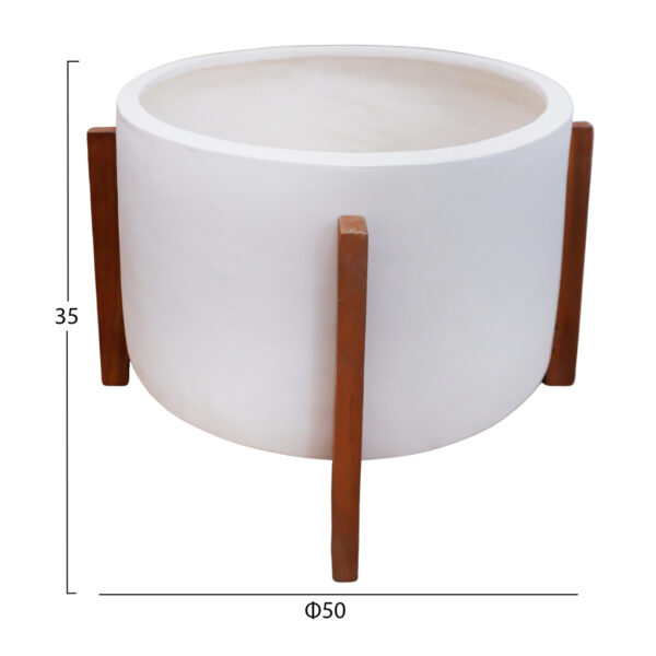 ΓΛΑΣΤΡΑ ΕΣΩΤ.ΧΩΡΟΥ HOFF HM4682.02L FIBER CEMENT ΛΕΥΚΟ-TEAK ΒΑΣΗ Φ50x35Υεκ - Image 2