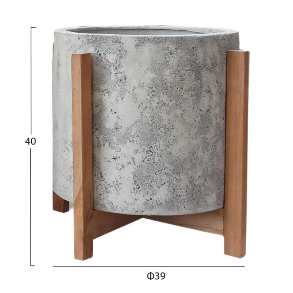 ΓΛΑΣΤΡΑ ΕΣΩΤ.ΧΩΡΟΥ HOFF HM4682.03M FIBER CEMENT ΓΚΡΙ-TEAK ΒΑΣΗ Φ39x40Υεκ - Image 2