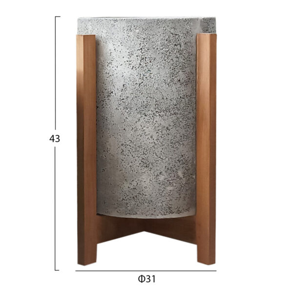 ΓΛΑΣΤΡΑ ΕΣΩΤ.ΧΩΡΟΥ HOFF HM4682.03S FIBER CEMENT ΓΚΡΙ-TEAK ΒΑΣΗ Φ33x42Υεκ - Image 2