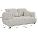 ΚΑΝΑΠΕΣ 2-ΘΕΣΙΟΣ STRUCTO HM3330.02 ΑΝΟΙΧΤΟ ΜΠΕΖ ΥΦΑΣΜΑ 168x94x88Υεκ. - Image 2