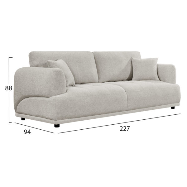 ΚΑΝΑΠΕΣ 3-ΘΕΣΙΟΣ STRUCTO HM3329.02 ΑΝΟΙΧΤΟ ΜΠΕΖ ΥΦΑΣΜΑ 227x94x88Υεκ. - Image 2