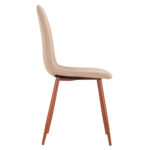 ΚΑΡΕΚΛΑ LEONARDO HM00100.07 ΥΦΑΣΜΑ ΜΠΕΖ ΚΑΙ ΚΑΦΕ ΜΕΤΑΛΛΙΚΑ ΠΟΔΙΑ 44x48x89Υεκ. - Image 4