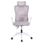 ΚΑΡΕΚΛΑ ΓΡΑΦΕΙΟΥ MEXER HM1195.02 ΓΚΡΙ MESH-PP ΒΑΣΗ-ΣΚΕΛΕΤΟΣ ΛΕΥΚΟΣ 68x70x136Υεκ. - Image 3