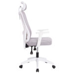 ΚΑΡΕΚΛΑ ΓΡΑΦΕΙΟΥ MEXER HM1195.02 ΓΚΡΙ MESH-PP ΒΑΣΗ-ΣΚΕΛΕΤΟΣ ΛΕΥΚΟΣ 68x70x136Υεκ. - Image 4