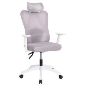 ΚΑΡΕΚΛΑ ΓΡΑΦΕΙΟΥ MEXER HM1195.02 ΓΚΡΙ MESH-PP ΒΑΣΗ-ΣΚΕΛΕΤΟΣ ΛΕΥΚΟΣ 68x70x136Υεκ.