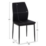 ΚΑΡΕΚΛΑ ΤΡΑΠΕΖΑΡΙΑΣ DIAZ HM18346.02 ΜΑΥΡΟ ΥΦΑΣΜΑ & ΜΕΤΑΛΛΙΚΑ ΠΟΔΙΑ 43x52x87Υεκ. - Image 2