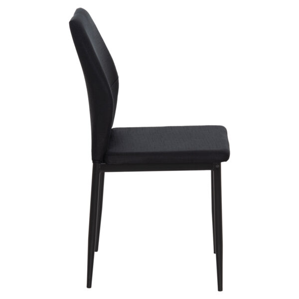 ΚΑΡΕΚΛΑ ΤΡΑΠΕΖΑΡΙΑΣ DIAZ HM18346.02 ΜΑΥΡΟ ΥΦΑΣΜΑ & ΜΕΤΑΛΛΙΚΑ ΠΟΔΙΑ 43x52x87Υεκ. - Image 4