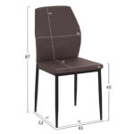 ΚΑΡΕΚΛΑ ΤΡΑΠΕΖΑΡΙΑΣ DIAZ HM18346.03 ΚΑΦΕ ΥΦΑΣΜΑ-ΜΕΤΑΛΛΙΚΑ ΠΟΔΙΑ ΜΑΥΡΑ 43x52x87Υεκ. - Image 2