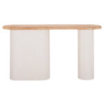 ΚΟΝΣΟΛΑ ΣΕΙΡΑ SANTORINI HM18338 ΤΟΠ ΞΥΛΟ ΕΛΑΤΟΥ-ΒΑΣΗ ΥΠΟΛΕΥΚΟ MDF 150x35x82Υεκ. - Image 3