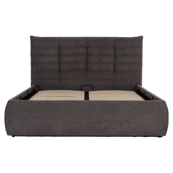 ΚΡΕΒΑΤΙ ΔΙΠΛΟ & ΣΤΡΩΜΑ SANDRA HM10770 ΓΚΡΙ ΥΦΑΣΜΑ ΜΕ ΑΠΟΘ.ΧΩΡΟ--ΓΙΑ 160x200εκ - Image 3