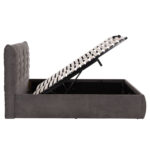 ΚΡΕΒΑΤΙ ΔΙΠΛΟ & ΣΤΡΩΜΑ SANDRA HM10770 ΓΚΡΙ ΥΦΑΣΜΑ ΜΕ ΑΠΟΘ.ΧΩΡΟ--ΓΙΑ 160x200εκ - Image 4