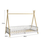 ΚΡΕΒΑΤΙ ΠΑΙΔΙΚΟ ΜΕ ΚΑΓΚΕΛΑ MUNK HM739.03 τ.MONTESSORI ΠΕΥΚΟ ΦΥΣΙΚΟ-ΛΕΥΚΟ--190x90εκ - Image 3