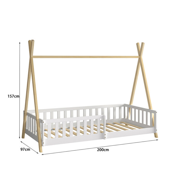 ΚΡΕΒΑΤΙ ΠΑΙΔΙΚΟ ΜΕ ΚΑΓΚΕΛΑ MUNK HM739.03 τ.MONTESSORI ΠΕΥΚΟ ΦΥΣΙΚΟ-ΛΕΥΚΟ--190x90εκ - Image 3
