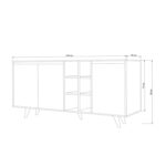 ΜΠΟΥΦΕΣ ΜΕΛΑΜΙΝΗΣ BRIAR ΛΕΥΚΟΣ ΜΕ ΚΑΡΥΔΙ ΠΟΡΤΕΣ 140x40x86Yεκ.HM9432.01 - Image 2