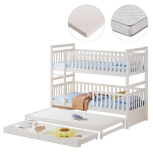 ΠΑΙΔΙΚΗ ΚΟΥΚΕΤΑ ΜΕ ΣΤΡΩΜΑΤΑ & ΣΥΡΤΑΡΙΑ TRIPLON HM21318 ΞΥΛΟ ΠΕΥΚΟΥ ΛΕΥΚΟ 207x97x168Υεκ