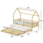 ΠΑΙΔΙΚΟ ΚΡΕΒΑΤΙ ΜΕ ΣΤΡΩΜΑΤΑ & ΣΥΡΤΑΡΙΑ PHYLLIS HM21322 ΞΥΛΟ ΠΕΥΚΟΥ 206x97x166Υεκ - Image 3