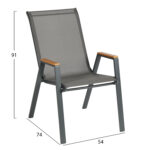 ΠΟΛΥΘΡΟΝΑ ΕΞ.ΧΩΡΟΥ LEONE HM6429.01 ΜΕΤΑΛΛΙΚΗ ΓΚΡΙ--TEXTILENE ΓΚΡΙ 54x74x91Υεκ - Image 2