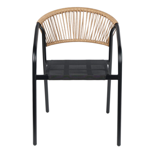 ΠΟΛΥΘΡΟΝΑ HOMAN HM6430.03 ΜΑΥΡΟ ΜΕΤΑΛΛΟ & TEXTILENE--ΜΠΕΖ P.E.RATTAN 53x58x75Υεκ - Image 3