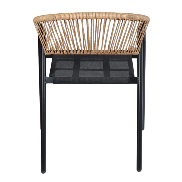 ΠΟΛΥΘΡΟΝΑ HOMAN HM6430.03 ΜΑΥΡΟ ΜΕΤΑΛΛΟ & TEXTILENE--ΜΠΕΖ P.E.RATTAN 53x58x75Υεκ - Image 5
