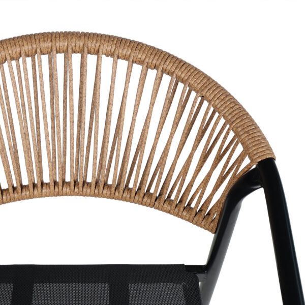 ΠΟΛΥΘΡΟΝΑ HOMAN HM6430.03 ΜΑΥΡΟ ΜΕΤΑΛΛΟ & TEXTILENE--ΜΠΕΖ P.E.RATTAN 53x58x75Υεκ - Image 6