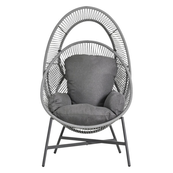 ΠΟΛΥΘΡΟΝΑ-ΦΩΛΙΑ RULER HM6506.01 ΓΚΡΙ ΜΕΤΑΛΛΟ-P.E.RATTAN-ΜΑΞΙΛΑΡΙΑ 90x85x149Υεκ - Image 3