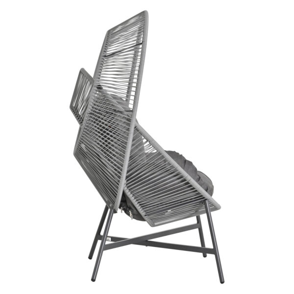 ΠΟΛΥΘΡΟΝΑ-ΦΩΛΙΑ RULER HM6506.01 ΓΚΡΙ ΜΕΤΑΛΛΟ-P.E.RATTAN-ΜΑΞΙΛΑΡΙΑ 90x85x149Υεκ - Image 4