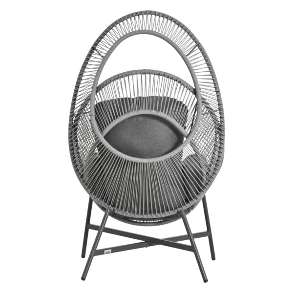 ΠΟΛΥΘΡΟΝΑ-ΦΩΛΙΑ RULER HM6506.01 ΓΚΡΙ ΜΕΤΑΛΛΟ-P.E.RATTAN-ΜΑΞΙΛΑΡΙΑ 90x85x149Υεκ - Image 5