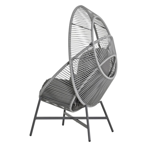 ΠΟΛΥΘΡΟΝΑ-ΦΩΛΙΑ RULER HM6506.01 ΓΚΡΙ ΜΕΤΑΛΛΟ-P.E.RATTAN-ΜΑΞΙΛΑΡΙΑ 90x85x149Υεκ - Image 6