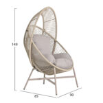 ΠΟΛΥΘΡΟΝΑ-ΦΩΛΙΑ RULER HM6506.02 ΜΟΚΑ ΜΕΤΑΛΛΟ-P.E.RATTAN--ΓΚΡΙ ΜΑΞΙΛΑΡΙΑ 90x85x149Υεκ - Image 2