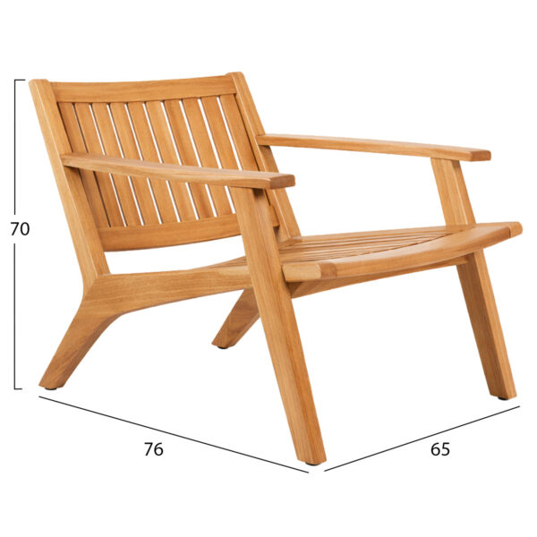 ΠΟΛΥΘΡΟΝΑ LOUNGE ARANIA HM6617 ΞΥΛΟ TEAK ΣΕ ΦΥΣΙΚΟ 65x76x70Υεκ. - Image 2