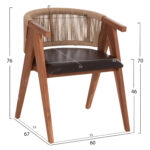 ΠΟΛΥΘΡΟΝΑ ΤΡΑΠΕΖΑΡΙΑΣ BRANN HM18238.11 ΞΥΛΟ ΤΕΑΚ-ΚΑΦΕ PU-ΣΧΟΙΝΙ 60x67x76Υεκ. - Image 2