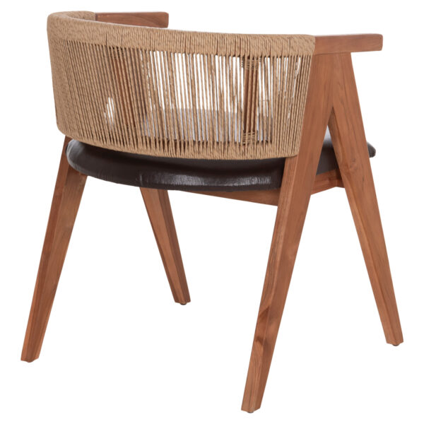 ΠΟΛΥΘΡΟΝΑ ΤΡΑΠΕΖΑΡΙΑΣ BRANN HM18238.11 ΞΥΛΟ ΤΕΑΚ-ΚΑΦΕ PU-ΣΧΟΙΝΙ 60x67x76Υεκ. - Image 5