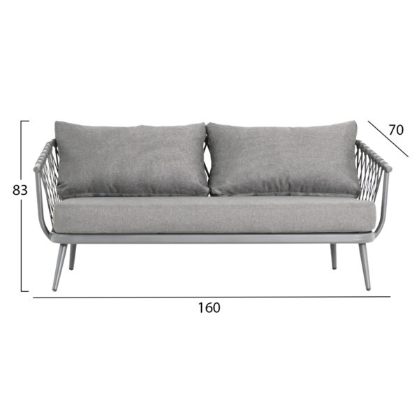 ΣΕΤ ΣΑΛΟΝΙ ΕΞ.ΧΩΡΟΥ 4 ΘΕΣΕΩΝ WILLA HM6505.01 ΑΛΟΥΜΙΝΙΟ-ΣΧΟΙΝΙ-ΜΑΞΙΛΑΡΙΑ ΣΕ ΓΚΡΙ - Image 2