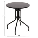 ΣΕΤ ΤΡΑΠΕΖΑΡΙΑΣ 3ΤΜΧ LINO HM10728 2 ΜΕΤΑΛ. ΚΑΡΕΚΛΕΣ--ΣΤΡΟΓΓΥΛΟ ΤΡΑΠΕΖΙ Φ60εκ ΜΑΥΡΟ - Image 2