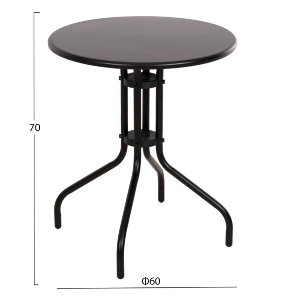 ΣΕΤ ΤΡΑΠΕΖΑΡΙΑΣ 3ΤΜΧ LINO HM10728 2 ΜΕΤΑΛ. ΚΑΡΕΚΛΕΣ--ΣΤΡΟΓΓΥΛΟ ΤΡΑΠΕΖΙ Φ60εκ ΜΑΥΡΟ - Image 2