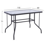 ΣΕΤ ΤΡΑΠΕΖΑΡΙΑΣ 5ΤΜΧ ADAM HM10727.01 ΚΑΡΕΚΛΕΣ ΜΕΤΑΛΛΙΚΕΣ & ΤΡΑΠΕΖΙ 110x60εκ ΓΚΡΙ - Image 2
