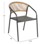 ΣΕΤ ΤΡΑΠΕΖΑΡΙΑΣ 5ΤΜΧ ADAM HM10727.01 ΚΑΡΕΚΛΕΣ ΜΕΤΑΛΛΙΚΕΣ & ΤΡΑΠΕΖΙ 110x60εκ ΓΚΡΙ - Image 3