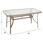 ΣΕΤ ΤΡΑΠΕΖΑΡΙΑΣ 5ΤΜΧ BRUNO HM10727.04 ΚΑΡΕΚΛΕΣ ΜΕΤΑΛΛΙΚΕΣ & ΤΡΑΠΕΖΙ 140x80εκ ΣΑΜΠΑΝΙ - Image 2