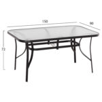 ΣΕΤ ΤΡΑΠΕΖΑΡΙΑΣ 5ΤΜΧ BRUNO HM10729.03 ΚΑΡΕΚΛΕΣ ΜΕΤΑΛΛΙΚΕΣ & ΤΡΑΠΕΖΙ 150x90εκ ΜΑΥΡΟ - Image 2