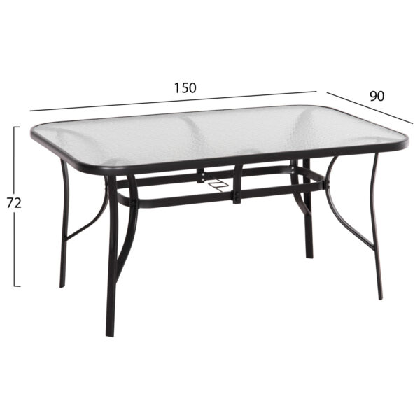 ΣΕΤ ΤΡΑΠΕΖΑΡΙΑΣ 5ΤΜΧ BRUNO HM10729.03 ΚΑΡΕΚΛΕΣ ΜΕΤΑΛΛΙΚΕΣ & ΤΡΑΠΕΖΙ 150x90εκ ΜΑΥΡΟ - Image 2