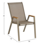 ΣΕΤ ΤΡΑΠΕΖΑΡΙΑΣ 5ΤΜΧ OFER HM10729.04 ΚΑΡΕΚΛΕΣ ΜΕΤΑΛ. & ΤΡΑΠΕΖΙ 150x90εκ ΚΑΠΟΥΤΣΙΝΟ - Image 3