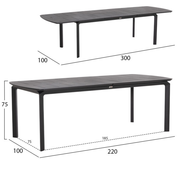 ΣΕΤ ΤΡΑΠΕΖΑΡΙΑΣ ΕΞ.ΧΩΡΟΥ 6 ΘΕΣΕΩΝ ELARA HM10726.01 ΓΚΡΙ ΑΛΟΥΜΙΝΙΟ-ΕΠΕΚΤΕΙΝΟΜΕΝΟ ΤΡΑΠΕΖΙ - Image 2
