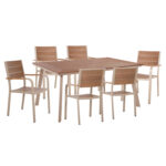 ΣΕΤ ΤΡΑΠΕΖΑΡΙΑΣ TABER HM10737 ΤΡΑΠΕΖΙ & 6 ΠΟΛΥΘΡΟΝΕΣ-ΑΛΟΥΜΙΝΙΟ & POLYWOOD-ΣΑΜΠΑΝΙ