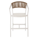 ΣΚΑΜΠΟ ΑΛΟΥΜΙΝΙΟΥ MIRI ΛΕΥΚΟ HM5892.32 ΜΕΣ. ΥΨΟΥΣ-ΜE RATTAN & TΕΧΤLINE 57x57x99,5Yεκ. - Image 2