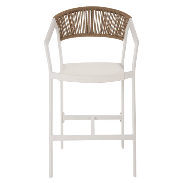 ΣΚΑΜΠΟ ΑΛΟΥΜΙΝΙΟΥ MIRI ΛΕΥΚΟ HM5892.32 ΜΕΣ. ΥΨΟΥΣ-ΜE RATTAN & TΕΧΤLINE 57x57x99,5Yεκ. - Image 2